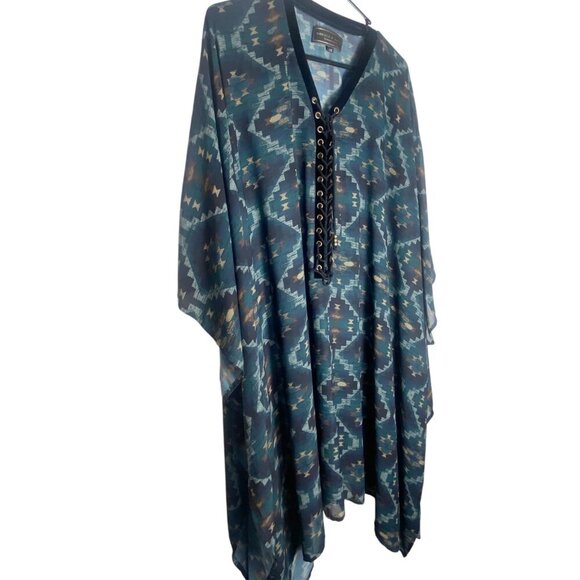 Double D Ranch Aztec Poncho/ L/XL - Picture 4 of 12